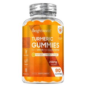 Куркума с джинджифил и черен пипер Гъми | Turmeric Gummies with Ginger and Black Pepper | WeightWorld, 90 желирани таблетки