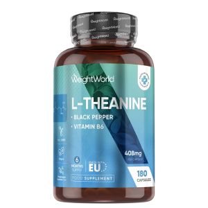 L-Теанин + черен пипер и витамин В6 | L-Theanine with black pepper vitamin B6 | WeightWorld, 180 капсули