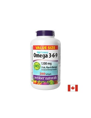 Омега 3-6-9 1200 мг | Omega 3-6-9 | Webber Naturals, 280 софтгел 