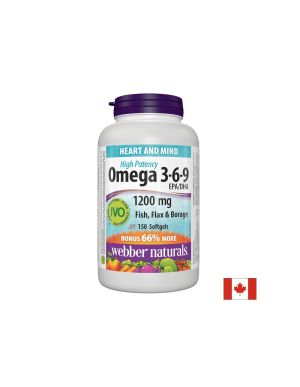 Омега 3-6-9 1200 мг | Omega 3-6-9 | Webber Naturals, 150 софтгел 