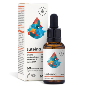 Лутеин + зеаксантин + витамин А и рибено масло | Luteina + Zeaksantyna + Witamina A + Kwasy DHA | Aura Herbals, 30 ml капки 