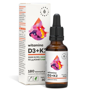 Витамин D3 + K2 | Witamina D3 + K2 | Aura Herbals, 30 ml капки