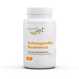 Ашваганда + златен корен и витамин В1 и В5 | Ashwagandha Rosenwurz | Vita World, 60 капсули