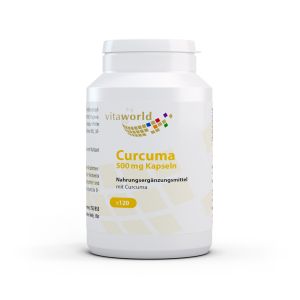 Куркума 500 mg + пиперин и витамини В1,В2, В6 | Curcuma + Piperin | Vita World, 120 капсули