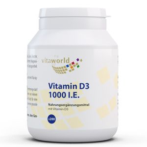 Витамин D3 1000 IU / 25 µg | Vitamin D3 | Vita World, 200 таблетки
