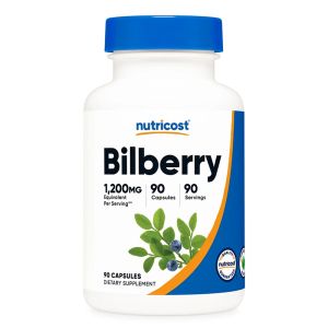 Черна боровинка 300 mg | Bilberry | Nutricost, 90 капсули